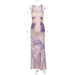 Color-Purple-Women Clothing Summer Sexy Print Slim Sleeveless Dress-Fancey Boutique