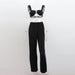 Color-Black-Women Clothing Spring Summer Two Piece Suit Pleated Sexy Backless Vest Casual Straight Pants Suit for Women-Fancey Boutique