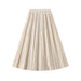 Color-Apricot-Summer High Waist Pleated Skirt Spring Summer Korean Drape Young Slimming Skirt Pink-Fancey Boutique