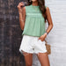 Color-Yellowish Green-Women Clothing Spring Summer Casual Solid Color Sleeveless Vest Top-Fancey Boutique