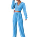Women Clothing Solid Straight Hoodie Two Piece Set-skyblue-Fancey Boutique