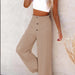 Color-Light khaki-Women Clothing High Waist Loose Long Cotton Linen Wide Leg Pants Elastic Loose Casual Wide Leg Women-Fancey Boutique