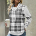 Color-Gray-Autumn Women Clothing Plaid Printed Long Sleeve Turtleneck Loose Casual Top-Fancey Boutique