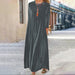 Color-Gray-Spring Gold Velvet Slimming Crew Neck Maxi Dress-Fancey Boutique