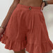 Color-Red-Shorts Casual Wide Leg Loose Shorts Summer New Women Clothing High Waist Shorts-Fancey Boutique