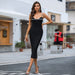 Color-Black-Tight Dress Special Interest Light Luxury Exclusive for Pearl Suspender Formal Dress Bandage Dress Heffnige-Fancey Boutique