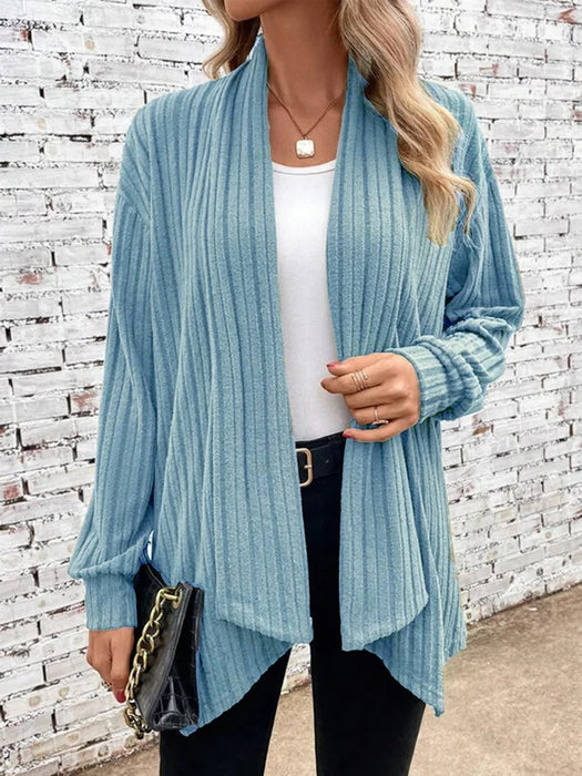 Color-Skyblue-Women Clothing Temu Autumn Winter Long Sleeve Solid Color Loose Cardigan Coat-Fancey Boutique