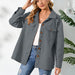 Color-Gray-Coat Women Winter Pocket Woolen Yarn Warm Plush Single Breasted Woolen Coat-Fancey Boutique