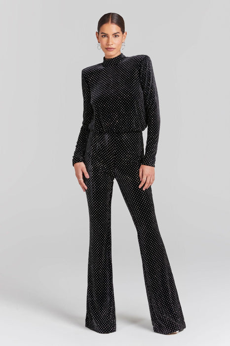 Color-Black-Fashionable Sequ Half High Collar Long Sleeves Jumpsuit Autumn Winter-Fancey Boutique
