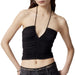 Street Personalized Sling Short Top Millennium Slim Fit Sexy Multi Wear Vest Women-Black-Fancey Boutique