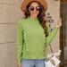 Color-Green-Casual Round Neck Sweater Women Pullover Autumn Winter Loose Fitting Long Sleeve Sweater Bottoming Shirt Top-Fancey Boutique