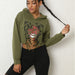 Color-Army Green-Winter Women Clothing Personalized Hip Hop Trendy Solid Color Printing Sweater Cropped Hollow Out Cutout Top for Women-Fancey Boutique