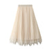 Color-Apricot-Women Two Sided Skirt Spring Mid Length High Waist Pleated Skirt Irregular Asymmetric Big Skirt-Fancey Boutique