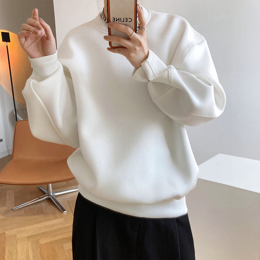 Color-White-Fashionable Memory Cotton Sweater Women Spring Autumn Thin Design Loose Idle Air Layer Top-Fancey Boutique