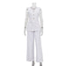 Cotton Waist Slim Vest Jacket Trousers Women Casual Two Piece Sets Women Clothing-White-Fancey Boutique