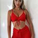 Color-Red-Swimsuit Popular Women Split Swimsuit Sexy High Waist Bikini-Fancey Boutique