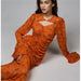 Women Spring Summer Pleated Advanced Printed Chiffon Women Length Dress-Fancey Boutique