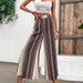 Color-Black-Summer Women Pants Printed Bohemian Casual Loose Vacation Wide Leg Straight Trousers-Fancey Boutique