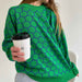 Round Neck Bee Sweater Autumn Winter Loose Lattice Pullover Sweater for Women-Green and Blue-Fancey Boutique