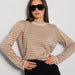 Striped Sweater Autumn Trendy Thread Contrast Color round Neck Knitted Striped Sweater-Khaki-Fancey Boutique