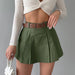 Color-Green-Niche Sexy Pleated Culottes Women Summer Super a High Waist Skirt Hip Skirt-Fancey Boutique