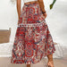 Printed Elastic Waist Tassel Long Skirt Spring Summer High Grade Ethnic Skirt Women-Fancey Boutique