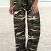 Color-Army Green-Camouflage Print Comfort Casual Elastic Rope Pajama Pants Wide Leg Pants Women Clothing-Fancey Boutique