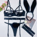 Color-Black-Sexy Underwear Bunny Cross Hollow Out Cutout Garter Dew Temptation Game Clothes-Fancey Boutique