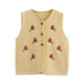 Women Retro Casual Simple Strawberry Double Sided Cotton Knitted Vest-Yellow-Fancey Boutique