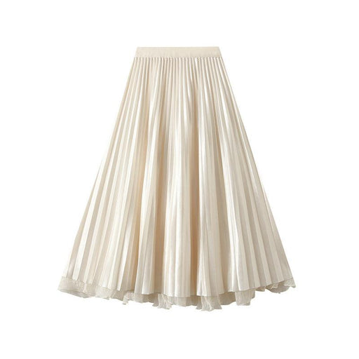 Color-Apricot-Double Sided Wear High-Grade Streamer Veil Skirt Skirt Women High Waist Pearlescent Yarn A line Asymmetric Skirt-Fancey Boutique
