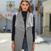 Color-Gray-Women Clothing Autumn All Match Plush Stitching Cardigan Sleeveless Coat Vest Women-Fancey Boutique