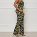 Color-Women Sexy Nightclub Off Shoulder Tube Top Elastic Waist Zipper Camouflage Jumpsuit-Fancey Boutique