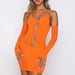 Women Clothing Sheer Mesh Dress Criss Cross Blouse Backless Sexy Diamond Splicing Women-Fancey Boutique