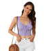 Women Floral Strap Sexy Nightclub Tight Top Printing Wrapped Chest Women Vest-Tank Top-Purple-Fancey Boutique