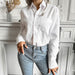 Color-White-Women Shirt White Business Wear Overalls Embroidery-Fancey Boutique