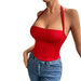 Color-Red-Sexy Sexy Milk Silk Halter Slim Fit Slim Backless Sexy Vest-Fancey Boutique