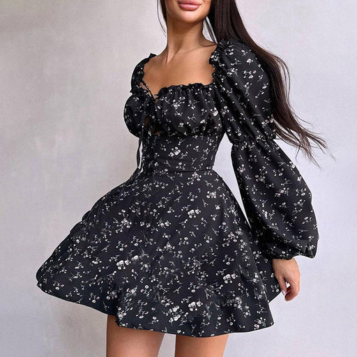 Autumn Dress Elegant Adult Lady like Woman Slim Floral Long Sleeve A Expansion Women-Fancey Boutique