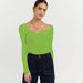 Color-Green-Autumn Winter Best Women Clothes Chest Criss Cross Long Sleeves Dinified Sweater Women-Fancey Boutique
