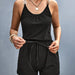 Women Clothing Summer Pleated Stitching Metal Strap Jumpsuit Women-Black-Fancey Boutique