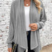 Color-Gray-Women Clothing Temu Autumn Winter Long Sleeve Solid Color Loose Cardigan Coat-Fancey Boutique