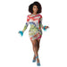 Long-Sleeved Printed Young Slim-Fit Sheath Dress-Multicolor Pattern 1-Fancey Boutique