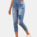 High Waist Ripped Cropped Pants Korean Casual Beggar Loose Straight Jeans-Fancey Boutique