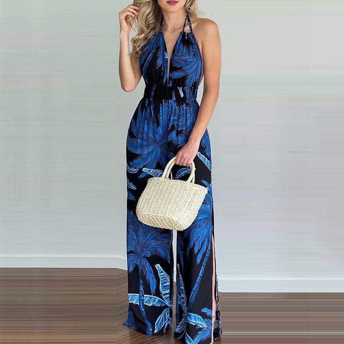 Color-Blue-Women Clothing Digital Printing Colorful Jumpsuit Women-Fancey Boutique