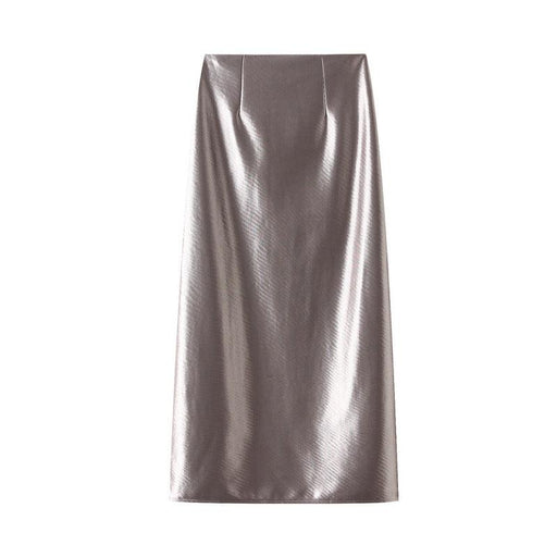 Color-Gray-High Grade Golden Skirt for Women Small Size Chinese Beautiful Skirt-Fancey Boutique