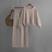 Color-Khaki-Two Piece Set Short Long Sleeve Suit Women Autumn Winter-Fancey Boutique