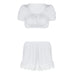 Women Clothing Summer Cropped Short Sleeve Top Slim Fit Lace Skirt Set-Fancey Boutique