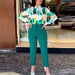 Office Women Clothing Summer Elegant Long Sleeve Blouse High Waist Cropped Pants Skinny Pants Suit-Fancey Boutique