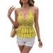 Color-Yellow-Sexy Sexy Small Sling Hollow Out Cutout Out Cinched Slimming Flounce Vest-Fancey Boutique