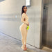 Color-Women Clothing Sexy Finger Stall Clothes Solid Color Backless Slit Small Horn Jumpsuit-Fancey Boutique