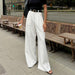 Color-White-White High Waist Trousers All Match Simple Casual Pants Work Pant Loose Fall Women Clothing-Fancey Boutique